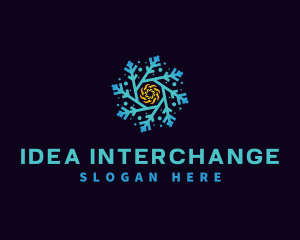 Snowflake HVAC Heating Cooling logo design