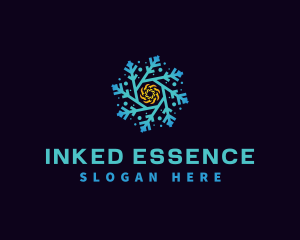 Snowflake HVAC Heating Cooling logo design