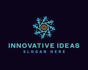 Snowflake HVAC Heating Cooling logo design