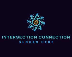 Snowflake HVAC Heating Cooling logo design