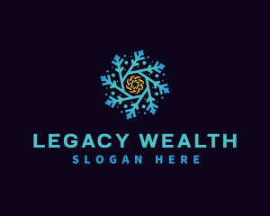 Snowflake HVAC Heating Cooling logo design