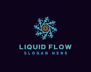 Snowflake HVAC Heating Cooling logo design