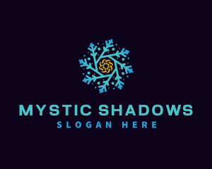 Snowflake HVAC Heating Cooling logo design