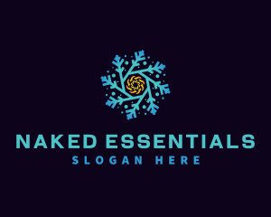 Snowflake HVAC Heating Cooling logo design