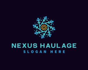 Snowflake HVAC Heating Cooling logo design