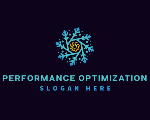 Snowflake HVAC Heating Cooling logo design