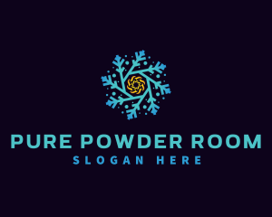 Snowflake HVAC Heating Cooling logo design