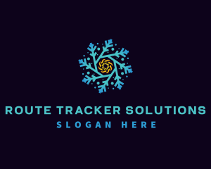 Snowflake HVAC Heating Cooling logo design