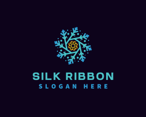 Snowflake HVAC Heating Cooling logo design