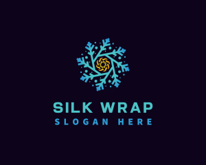 Snowflake HVAC Heating Cooling logo design