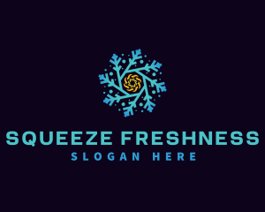 Snowflake HVAC Heating Cooling logo design