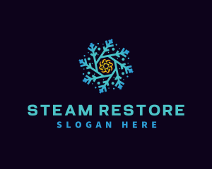 Snowflake HVAC Heating Cooling logo design