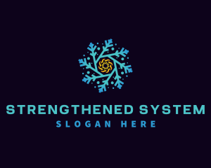 Snowflake HVAC Heating Cooling logo design