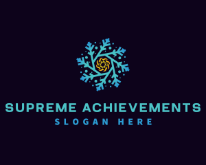 Snowflake HVAC Heating Cooling logo design