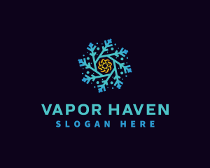 Snowflake HVAC Heating Cooling logo design