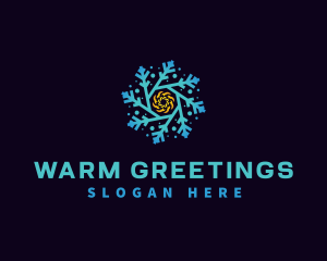 Snowflake HVAC Heating Cooling logo design