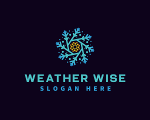 Snowflake HVAC Heating Cooling logo design