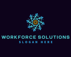 Snowflake HVAC Heating Cooling logo design