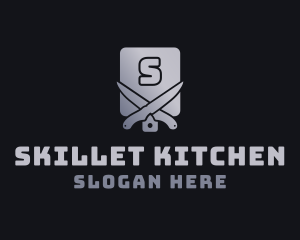 Knife Chopping Board Cuisine logo design