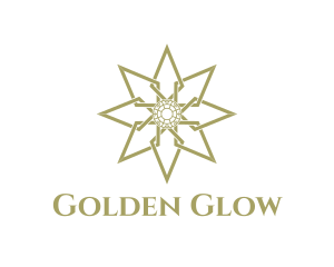 Golden Star Pattern logo design