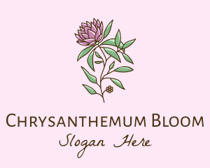 Chrysanthemum Flower Plant logo