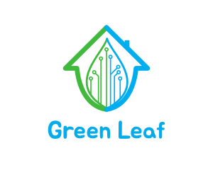 Leaf Circuit House logo design