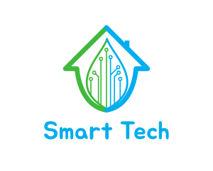 Leaf Circuit House logo design