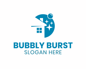 House Sparkle Bubbles logo design