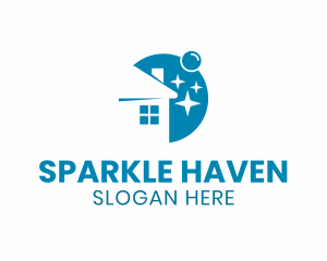 House Sparkle Bubbles logo design