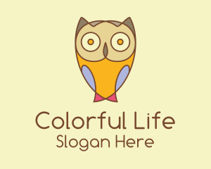 Colorful Owl Cartoon  logo design