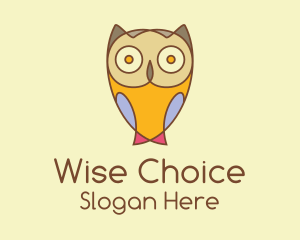 Colorful Owl Cartoon  logo