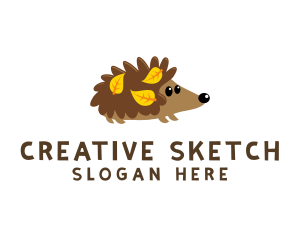 Fall Hedgehog Pet logo design