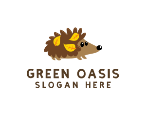 Fall Hedgehog Pet logo design