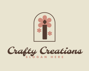 Crafty Floral Candle logo design