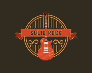 Rockstar Musician Guitar Band logo design