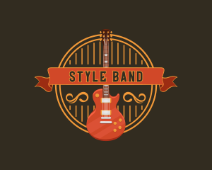 Rockstar Musician Guitar Band logo design