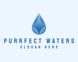 Gradient Water Droplet logo design