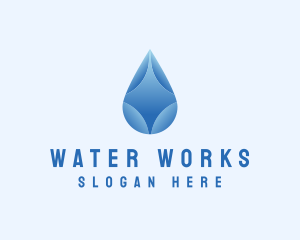 Gradient Water Droplet logo design