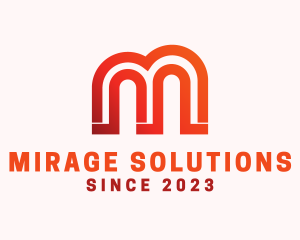 Pillar Arch Letter M Company logo design