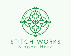 Floral Handcraft Embroidery Stitch logo design