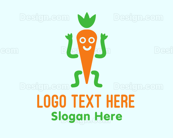 Carrot Veggie Cartoon Logo