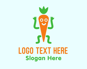 Carrot Veggie Cartoon Logo
