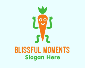 Carrot Veggie Cartoon logo design