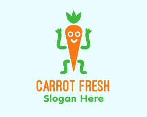 Carrot Veggie Cartoon logo design