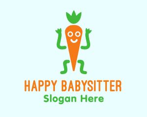 Carrot Veggie Cartoon logo design