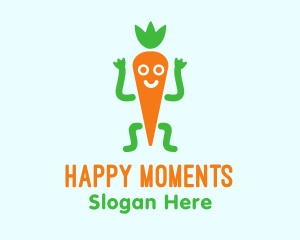 Carrot Veggie Cartoon logo design