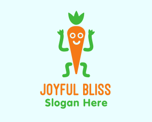 Carrot Veggie Cartoon logo design