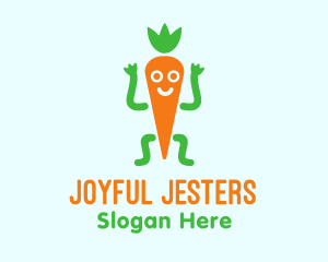 Carrot Veggie Cartoon logo design