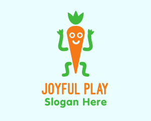 Carrot Veggie Cartoon logo design