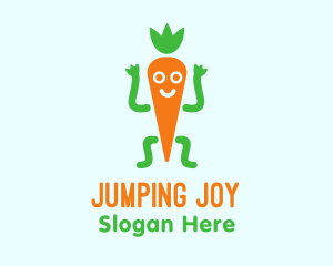 Carrot Veggie Cartoon logo design